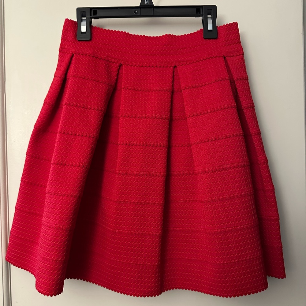 Express Red A-Line Stretchy Skirt
